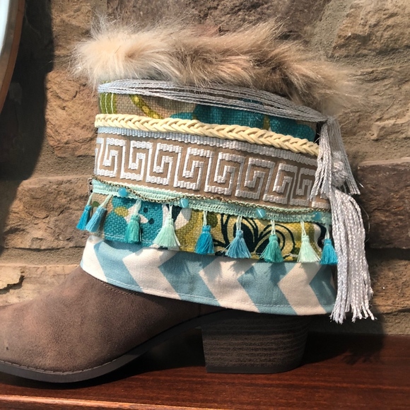Custom up cycled women's boots with fun and flair! - Picture 1 of 6
